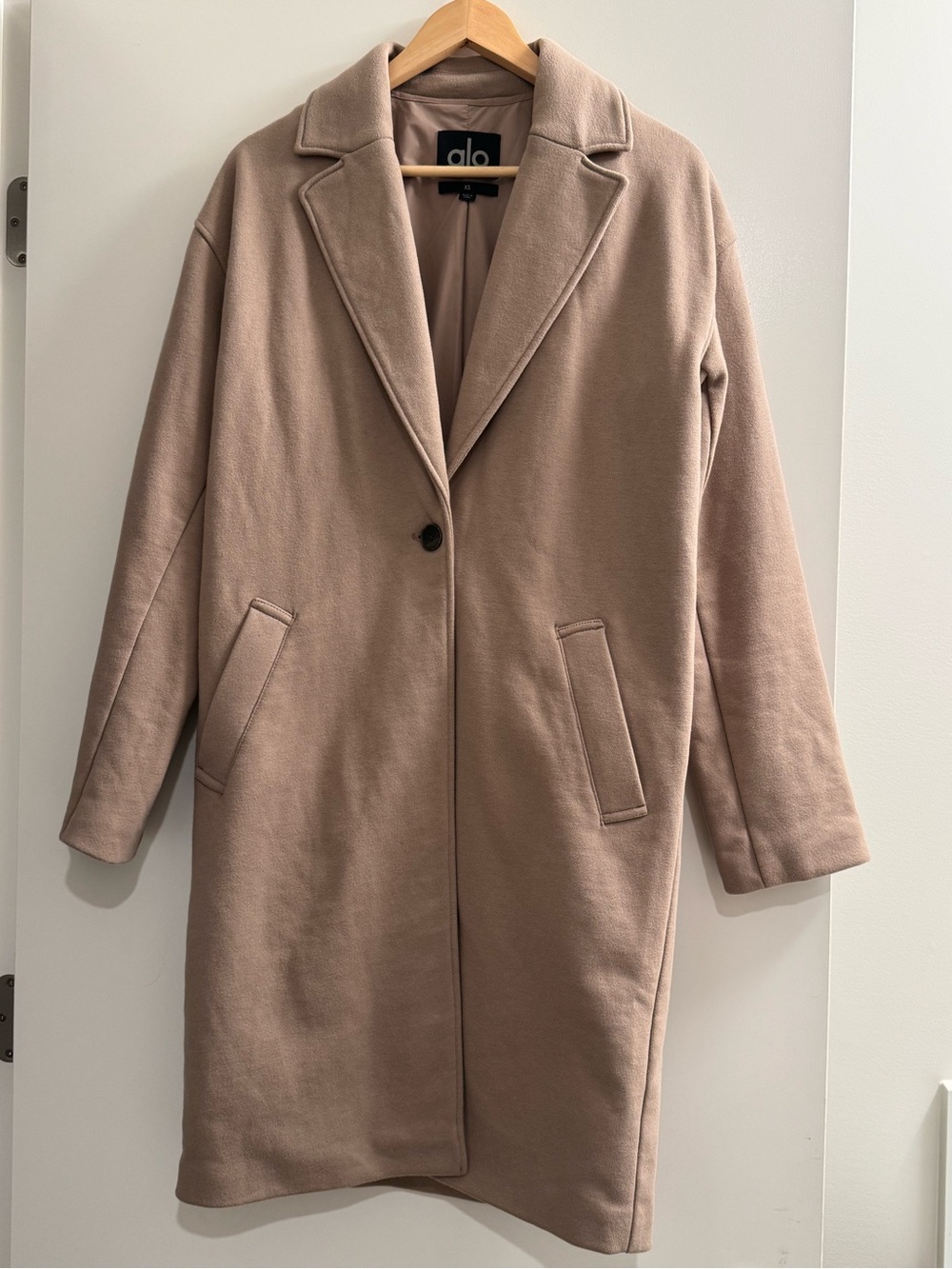 Alo Yoga Taupe Long Jersey Coat | Minimalist Oversized Luxe Coat XS